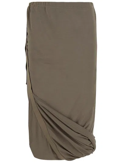 Helmut Lang Elasticated Waistband Wind Skirt In Green