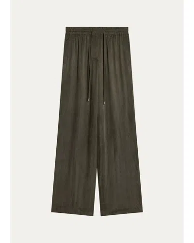 Helmut Lang Elasticized Waistband Straight-leg Pants In Green