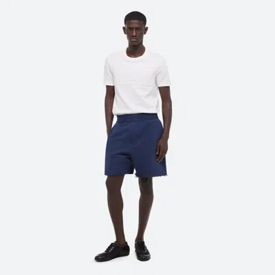 Helmut Lang Embossed Logo Shorts In Indigo