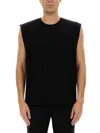 Helmut Lang Canotta Con Logo In Rilievo In Black