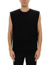 Helmut Lang Canotta Con Logo In Rilievo In Black