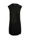 Helmut Lang Embossed Mini Dress In Black Polyester In Black