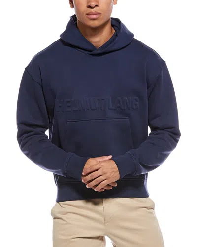 Helmut Lang Embossed Studio Hoodie In Blue