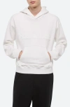 Helmut Lang Embossed Studio Logo Hoodie In White