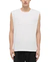 Helmut Lang Raised Logo Sleeveless Crew Neck Top In Optic White