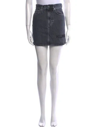 Pre-owned Helmut Lang Embroidered Accent Mini Skirt In Gray