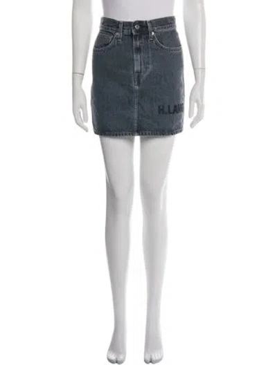 Pre-owned Helmut Lang Embroidered Accent Mini Skirt In Grey