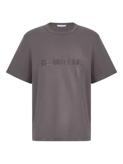 Helmut Lang Embroidered-logo T-shirt In Brown