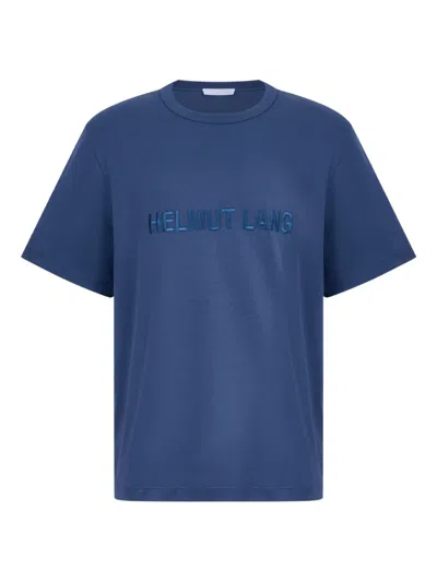 Helmut Lang Embroidered-logo T-shirt In Blue