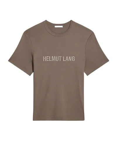 Helmut Lang Embroidered-logo T-shirt In Brown
