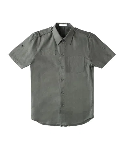 Helmut Lang Epaulette Short-sleeve Shirt In Green