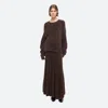 Helmut Lang Apex Eyelash Crewneck Sweater In Espresso