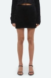 Helmut Lang Eyelash Miniskirt In Burgundy