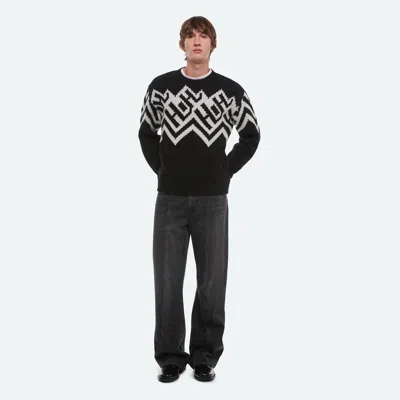 Helmut Lang Fair Isle Sweater In Black