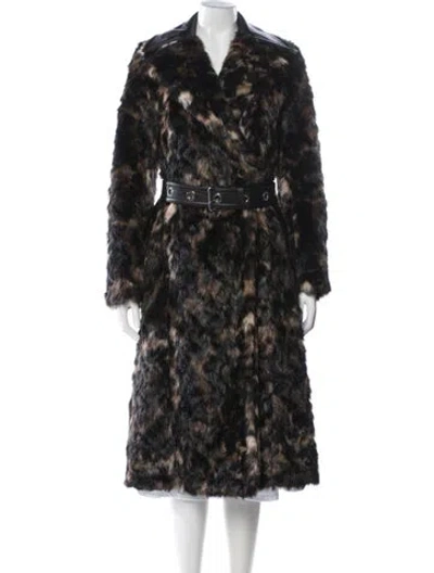Pre-owned Helmut Lang Faux Fur Animal Print Faux Fur Coat In Neutral