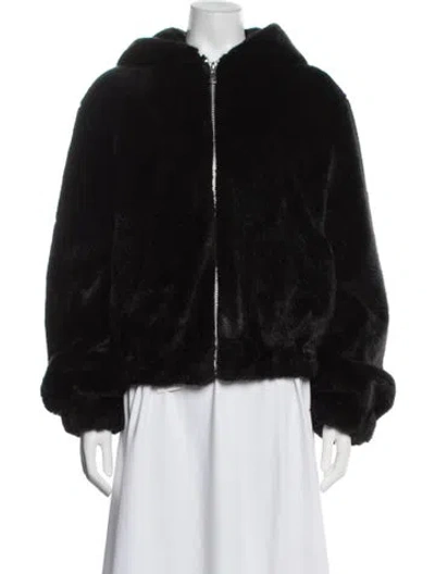 Pre-owned Helmut Lang Faux Fur Coat In Black