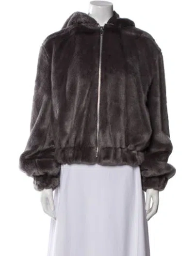 Pre-owned Helmut Lang Faux Fur Coat In Gray