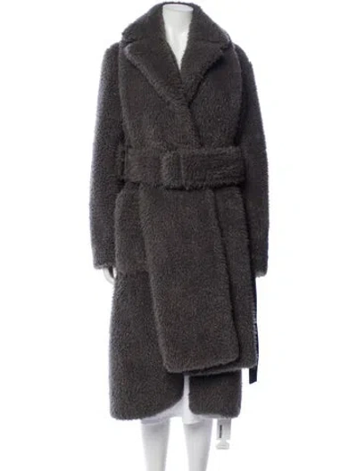Pre-owned Helmut Lang Faux Fur Coat In Gray