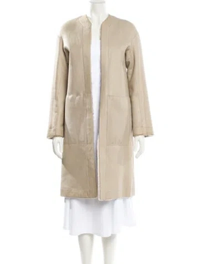 Pre-owned Helmut Lang Faux Fur Coat In Neutral
