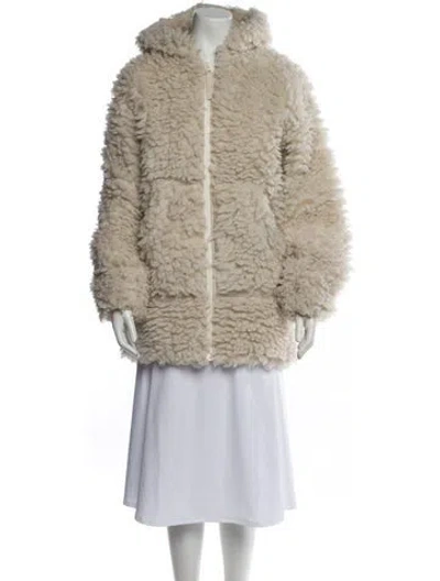 Pre-owned Helmut Lang Faux Fur Coat In Neutral