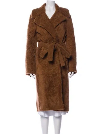 Pre-owned Helmut Lang Faux Fur Faux Fur Coat In Brown