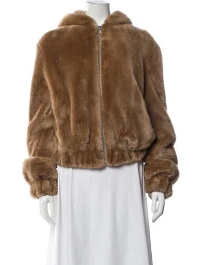 Pre-owned Helmut Lang Faux Fur Faux Fur Coat In Brown/neutrals