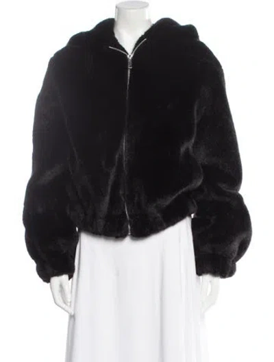 Pre-owned Helmut Lang Faux Fur Faux Fur Jacket In Black