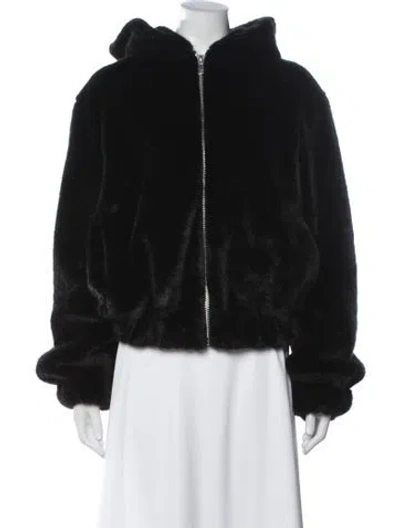 Pre-owned Helmut Lang Faux Fur Faux Fur Jacket In Black