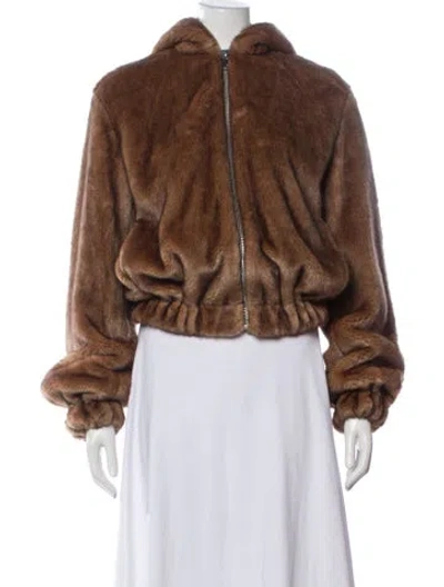 Pre-owned Helmut Lang Faux Fur Faux Fur Jacket In Brown