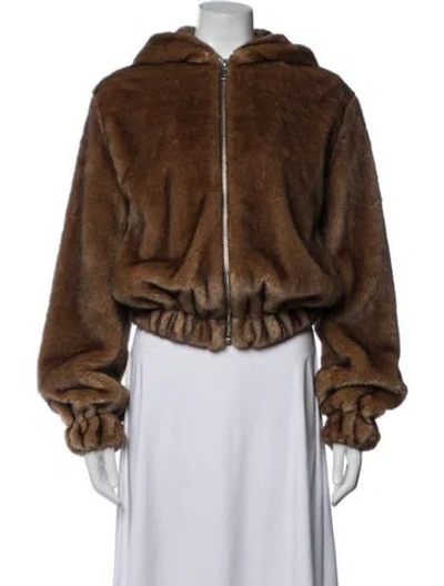 Pre-owned Helmut Lang Faux Fur Faux Fur Jacket In Brown