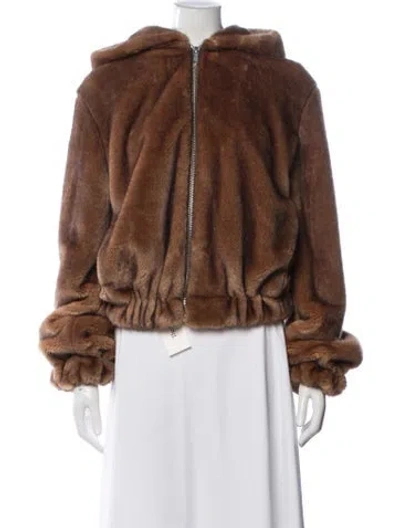 Pre-owned Helmut Lang Faux Fur Faux Fur Jacket In Brown