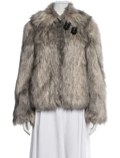 Pre-owned Helmut Lang Faux Fur Faux Fur Jacket In Gray