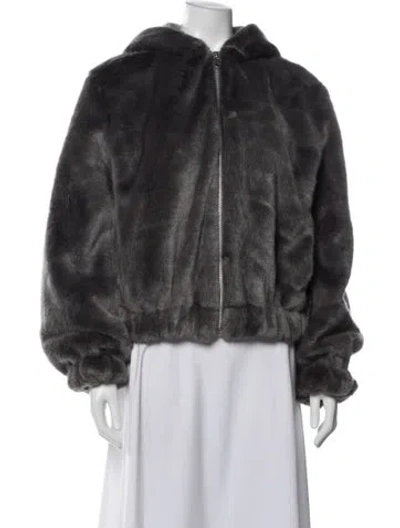 Pre-owned Helmut Lang Faux Fur Faux Fur Jacket In Grey