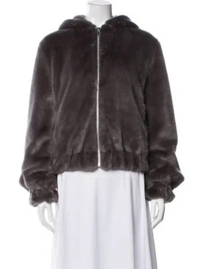 Pre-owned Helmut Lang Faux Fur Faux Fur Jacket In Grey