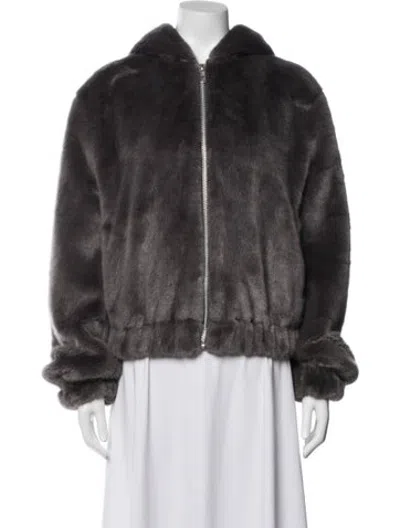 Pre-owned Helmut Lang Faux Fur Faux Fur Jacket In Grey
