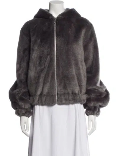 Pre-owned Helmut Lang Faux Fur Faux Fur Jacket W/ Tags In Gray