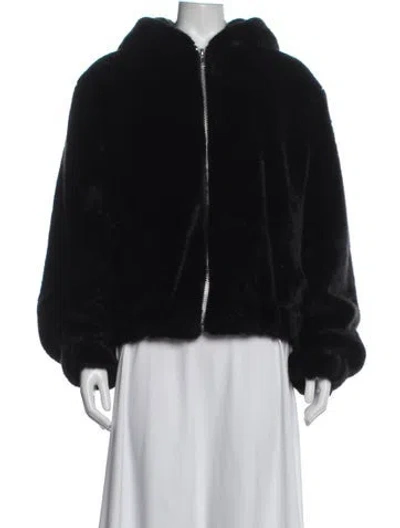 Pre-owned Helmut Lang Faux Fur Jacket In Black