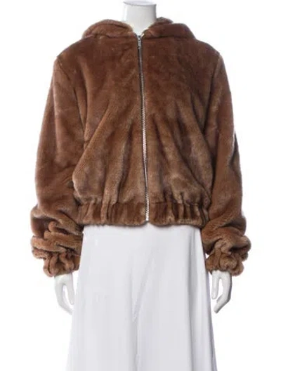 Pre-owned Helmut Lang Faux Fur Jacket In Brown