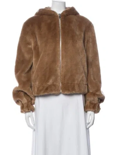 Pre-owned Helmut Lang Faux Fur Jacket In Brown