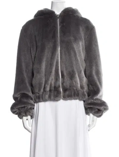 Pre-owned Helmut Lang Faux Fur Jacket In Grey
