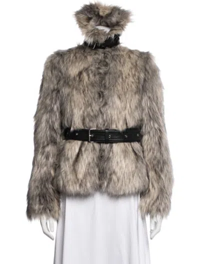 Pre-owned Helmut Lang Faux Fur Jacket In Neutrals