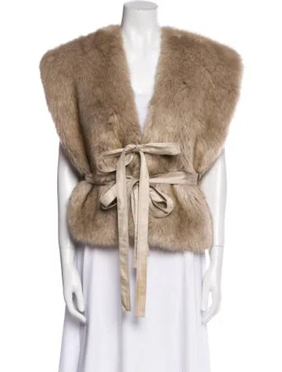 Pre-owned Helmut Lang Faux Fur Vest In Neutral