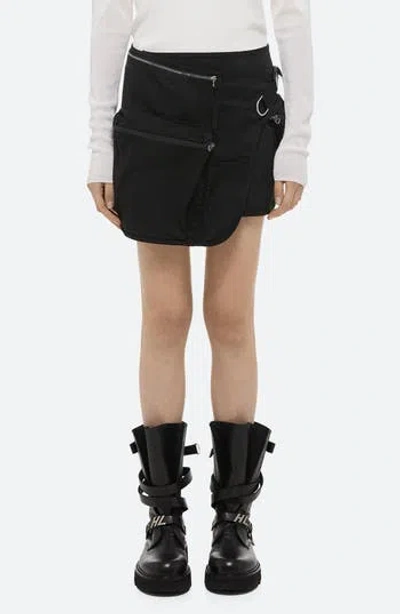 Helmut Lang Field Cotton Cargo Wrap Miniskirt In Black - 001