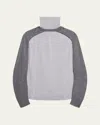Helmut Lang Fine-knit Turtleneck Top With Detachable Shrug In Light Gray