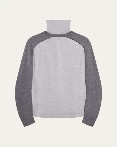 HELMUT LANG FINE-KNIT TURTLENECK TOP WITH DETACHABLE SHRUG