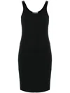 Helmut Lang Fine-ribbed Mini Dress In Black