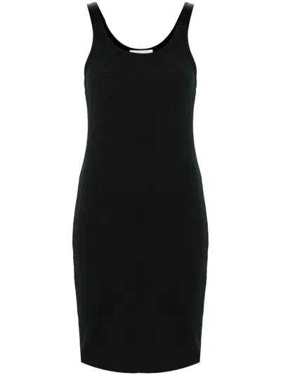 Helmut Lang Fine-ribbed Mini Dress In Black