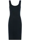 Helmut Lang Fine-ribbed Mini Dress In Black