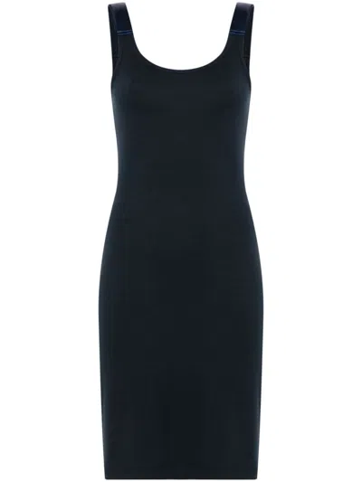 Helmut Lang Fine-ribbed Mini Dress In Black