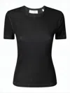 Helmut Lang Fitted Black Short-sleeve T-shirt With Subtle Seam Detail In Black
